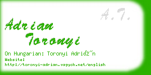 adrian toronyi business card